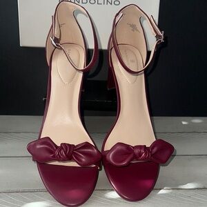 Bandolino Red Heels with‎ Ankle Strap and Open Toe